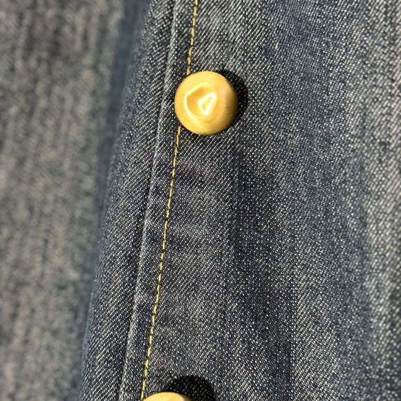 Michael Kors Navy Denim Skirt with Gold Accents - Picture 6 of 8